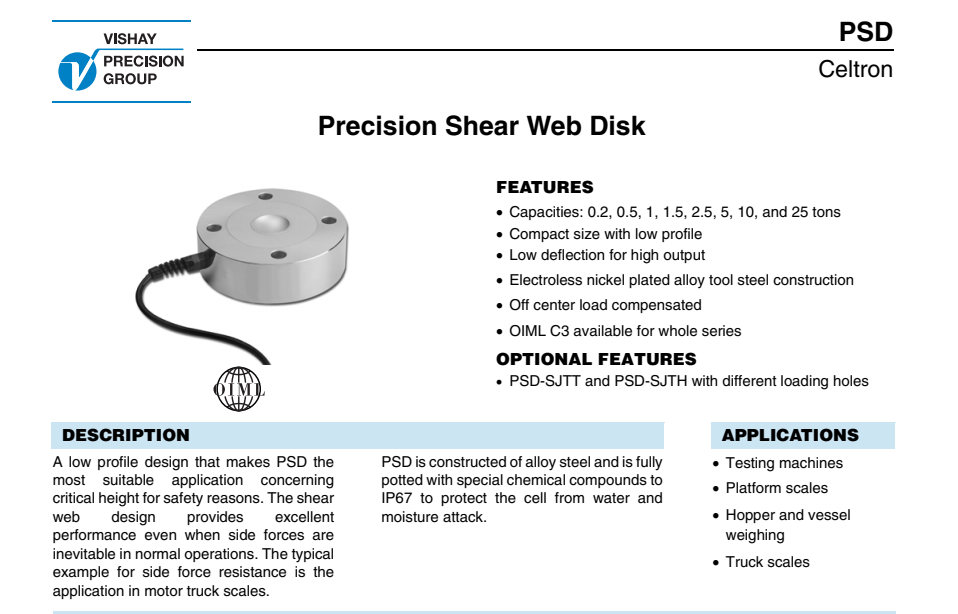 稱重傳感器PSD-200kg