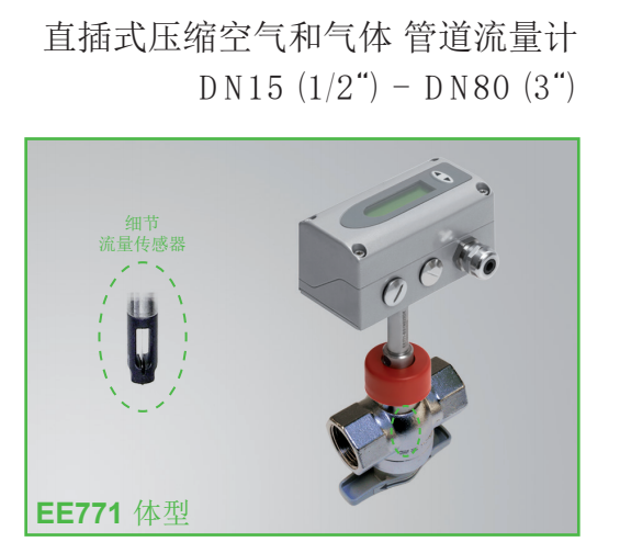 奧地利E+E EE771直插式壓縮空氣和氣體、管道流量計